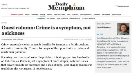 Crime is a symptom, not a sickness<h6>Daily Memphian</h6>